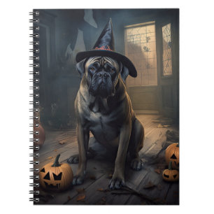 Bullmastiff Pumpkins Halloween Scary Anteckningsbok