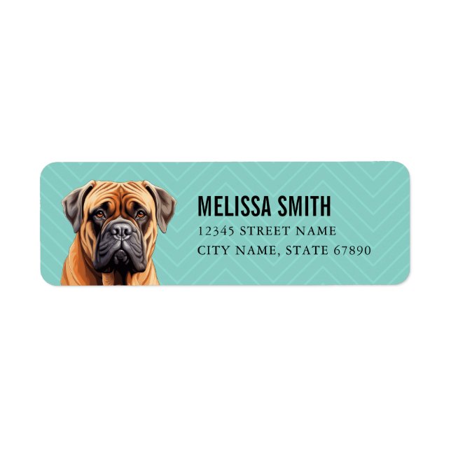 Bullmastiff-Returetiketter Returadress Etikett (Framsidan)