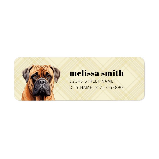 Bullmastiff-Returetiketter Returadress Etikett (Framsidan)