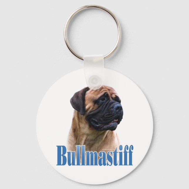 Bullmastiff (röd) Namn Nyckelring (Framsida)