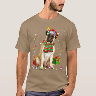 Bullmastiff Santa Funny Julgran Ljus Julafton T Shirt
