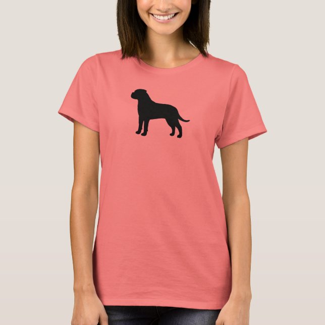 Bullmastiff Siluett T Shirt (Framsida)