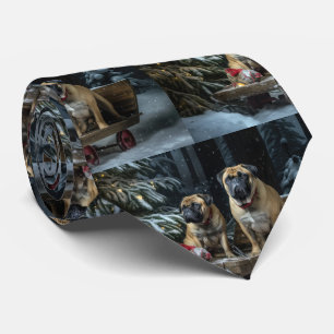 Bullmastiff Snowy Sleigh-juldekretet Slips