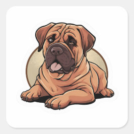 Bullmastiff Sticker Fyrkantigt Klistermärke