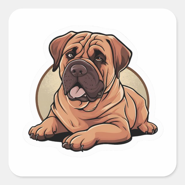 Bullmastiff Sticker Fyrkantigt Klistermärke (Framsida)