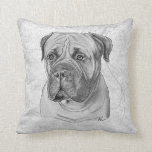 Bullmastiff teckning kudde