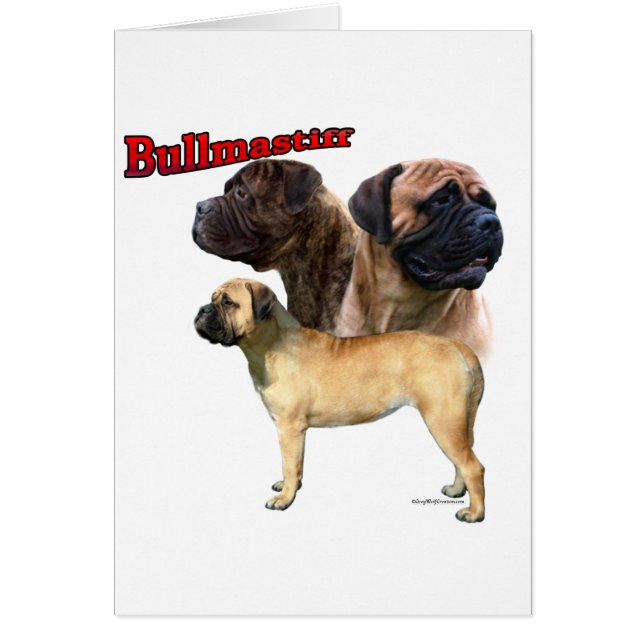Bullmastiff Trio 2 Hälsningskort (Framsidan)