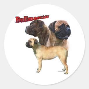 Bullmastiff Trio 2 - Sticker Runt Klistermärke