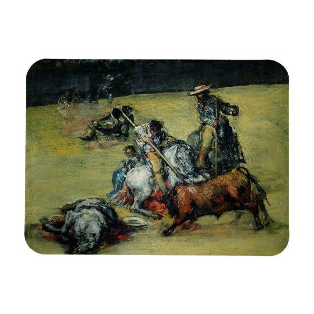 Bullmatch, c.1825 (olja på arbetsyta) magnet (Horisontell)