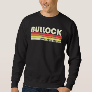 Bullock Surname Retro Vintage 80s 90-årsjubileum R Lång Ärmad Tröja