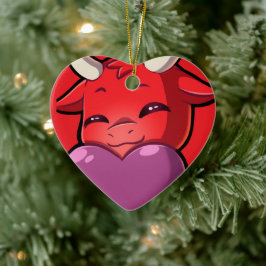 Bullpew-Chat Love Julgransprydnad Keramik