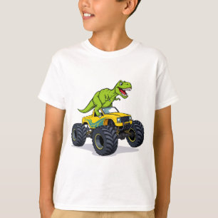 Bullrande Dino på hjul Tecknad monstertruck kul T Shirt