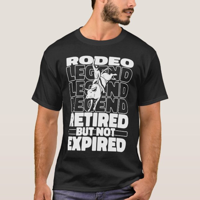Bullrider Retrött Riding Rodeo Bull T Shirt (Framsida)