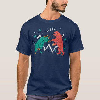 Bulls Bears Stock Market Casual Graphic T Shirt