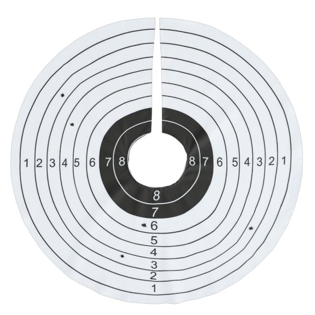 Bulls Eye Svart & Vit - Julgran Splittra Julgransmatta Borstad Polyester (Framsidan)