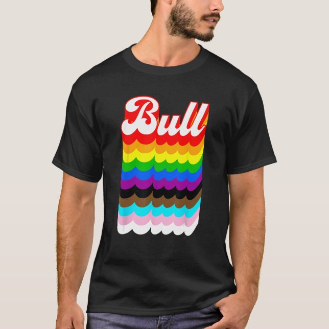 Bulls LGBTQ-pridets regnbåge T Shirt (Framsida)