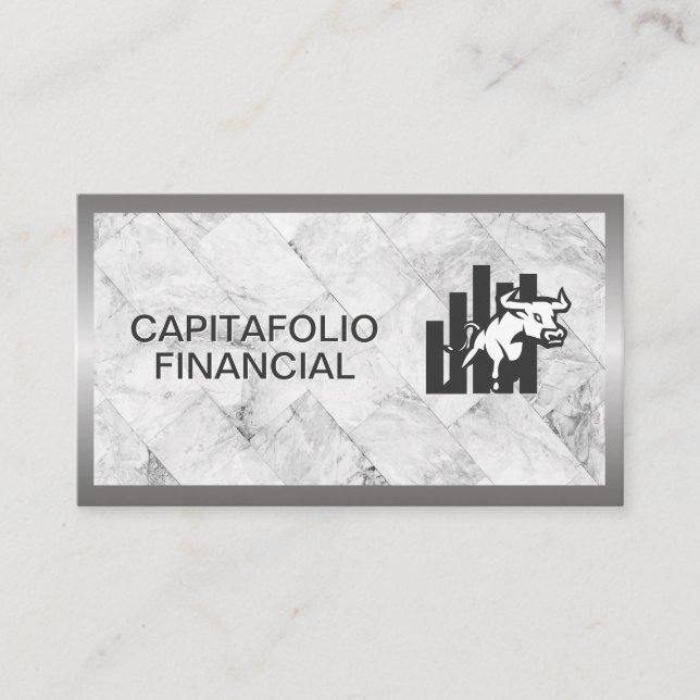 Bulls Logotyp | Finansiella | Marble Visitkort (Framsida)