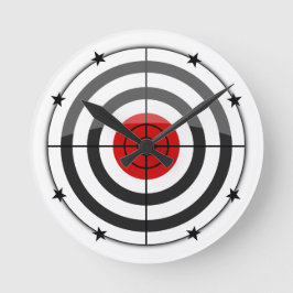 Bulls Öga Black Star Rund Klocka