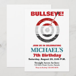 Bullseye Archery Födelsedagsfest Inbjudan