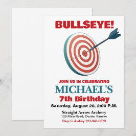Bullseye Archery Födelsedagsinbjudan Inbjudningar
