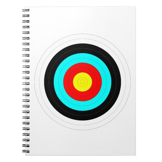 Bullseye Archery Target Anteckningsbok Med Spiral (Framsidan)
