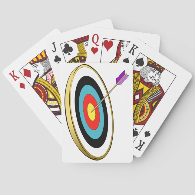 Bullseye Archery Target med pilspetscenter Spel Kort (Baksidan)