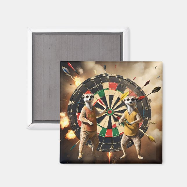 Bullseye Burrow: Meerkat Dart League Magnet (Front/Back)