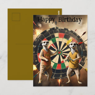 Bullseye Burrow: Surikater Dartspelare, Födelsedag Vykort