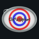 Bullseye Design<br><div class="desc">Mål för bälte-låsbeslag som du kan anpassa med valfri text. Om du behöver hjälp med att anpassa kontaktar du oss genom länken på den här sidan. Bälte-låsbeslag som mål för Bullseye.</div>