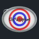 Bullseye Design<br><div class="desc">Mål för bälte-låsbeslag som du kan anpassa med valfri text. Om du behöver hjälp med att anpassa kontaktar du oss genom länken på den här sidan. Bälte-låsbeslag som mål för Bullseye.</div>