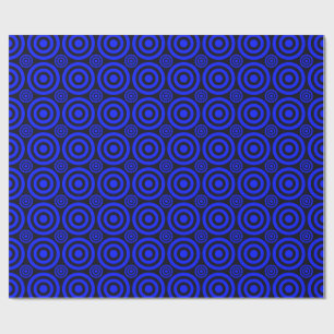 Bullseye-Gift Wrap-Blue-Black Presentpapper