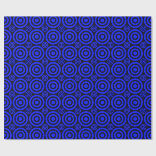 Bullseye-Gift Wrap-Blue-Black Presentpapper (Platt)