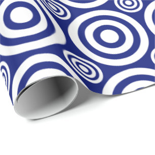 Bullseye-Gift Wrap-Blue-White Presentpapper