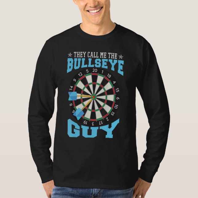 Bullseye Guy Darts Dartboard Dart Player T Shirt (Framsida)