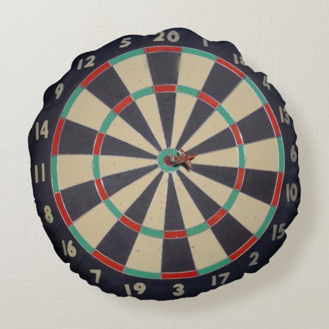 Bullseye in the Dartboard Rund Kudde (Baksidan)