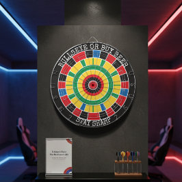 Bullseye or Buy Beer Funny Dartboard Wall Game Darttavla