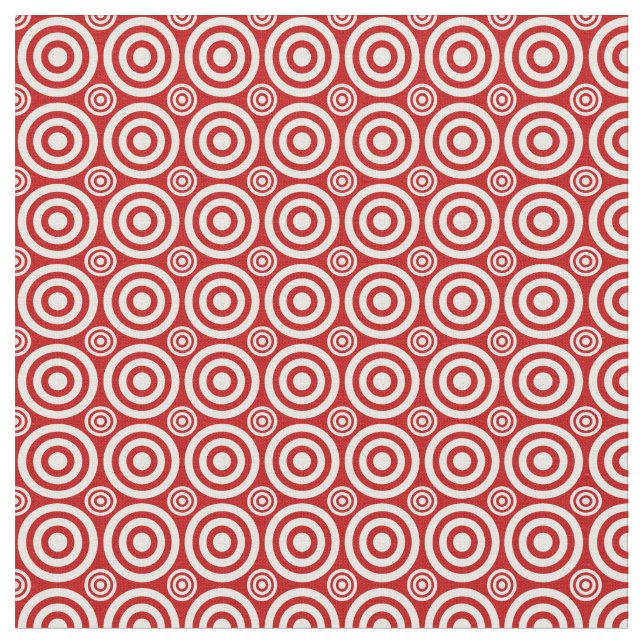 Bullseye, Red and White Fabric Tyg (Närbild)