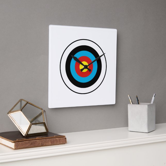 Bullseye Target-design Fyrkantig Klocka (Kontor)