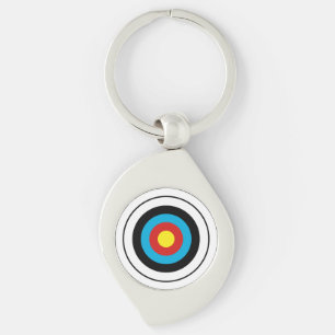Bullseye Target-design Swirl Silverfärgad Nyckelring