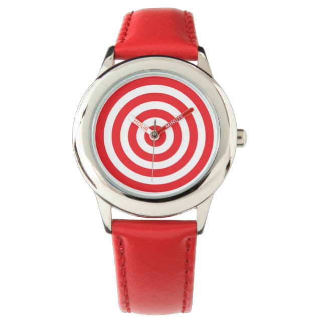 Bullseye Target Red and White Watch Armbandsur (Framsida)