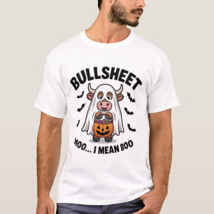 BULLSHEET Halloween Söt Ko i Spöke T Shirt