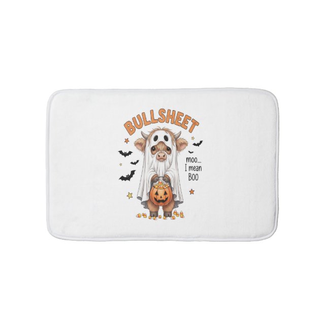 Bullsheet Highland Cow Funny Ghost Badrumsmatta (Framsidan)