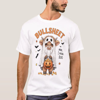 Bullsheet Highland Cow Funny Ghost T Shirt