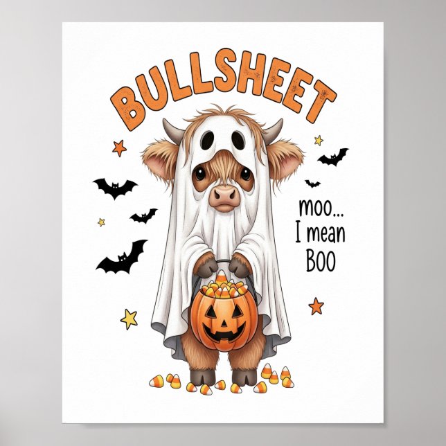 Bullsheet Highland Ko Funny Spöke Poster (Framsidan)