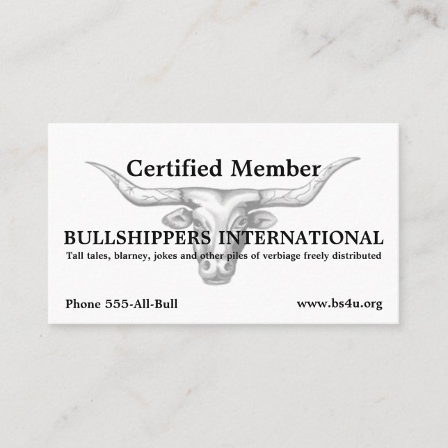 Bullshippers International-medlemskap  Visitkort (Framsida)