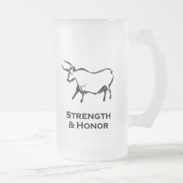 Bullstyrka och heder Black Frostat Ölglas