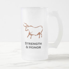 Bullstyrka och hontröja Brown Frostat Ölglas