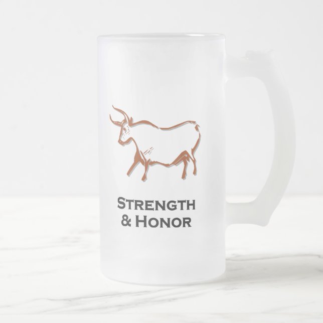 Bullstyrka och hontröja Brown Frostat Ölglas (Höger)