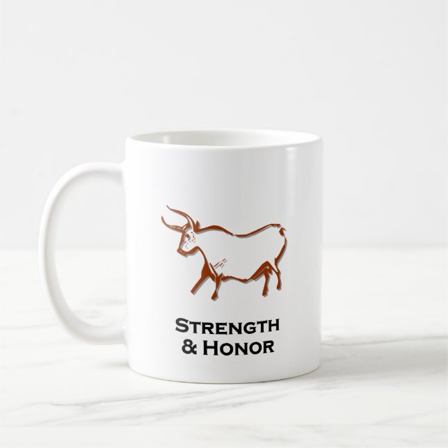 Bullstyrka och hontröja Brown Kaffemugg (Vänster)