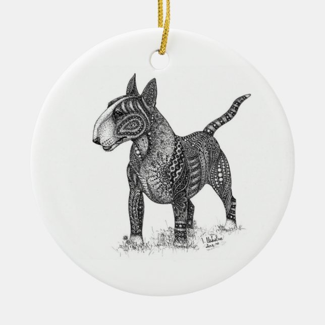 Bullterrier Ceramic Ornament (Framsidan)